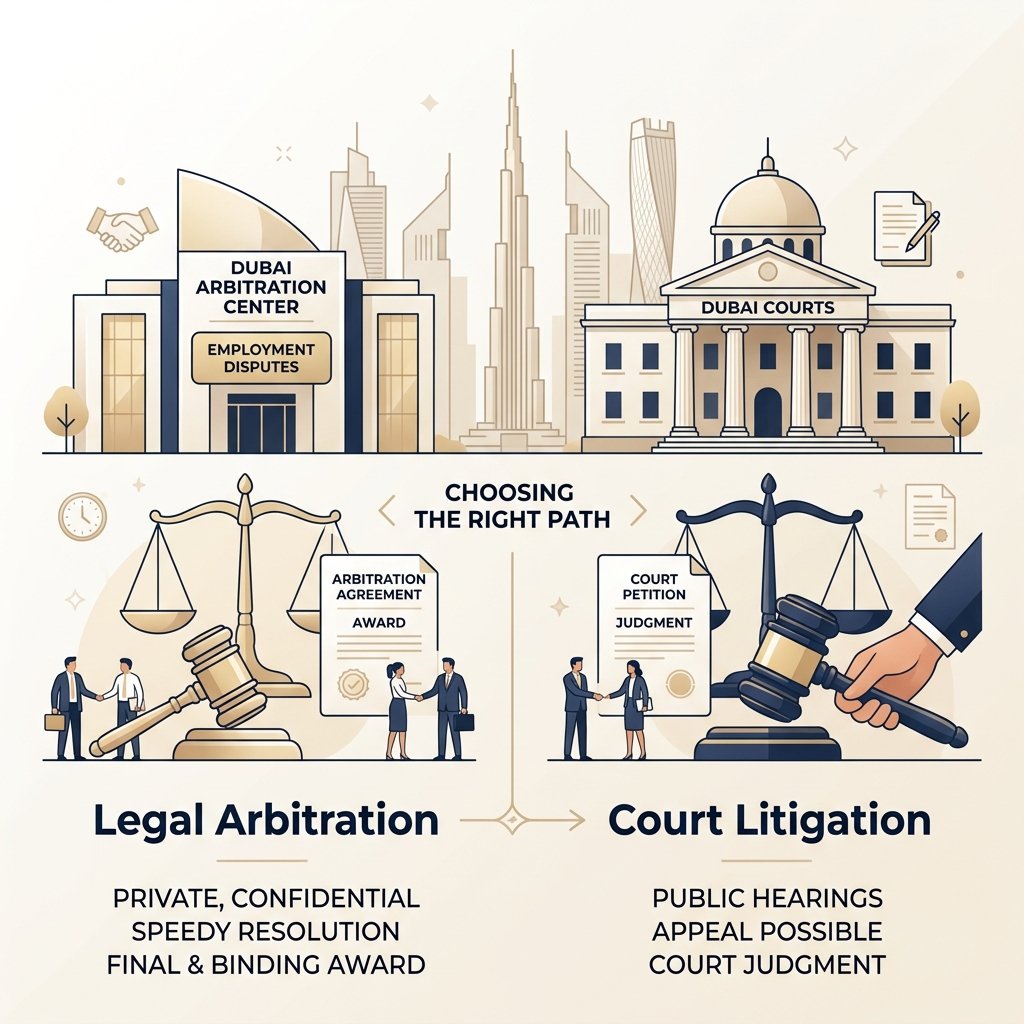Arbitration vs Dubai Courts for Employment Disputes: What You Need to Know